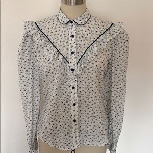 Vintage Cottage Core Prairie Ruffle Top